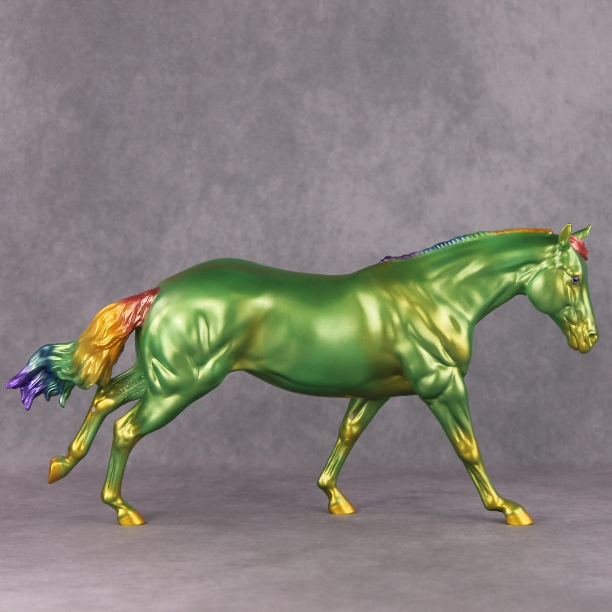 Moving Target OOAK Deco Green &amp; Rainbow Remington By Erin Corbett Black Friday Surprise Random Drops