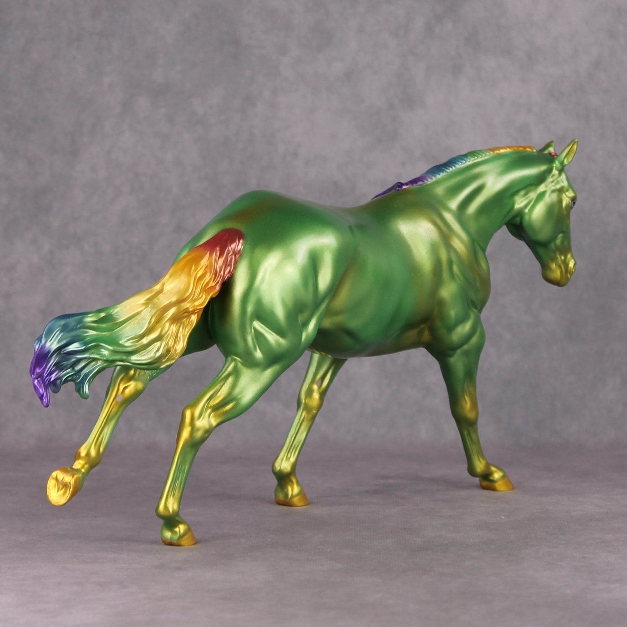 Moving Target OOAK Deco Green &amp; Rainbow Remington By Erin Corbett Black Friday Surprise Random Drops