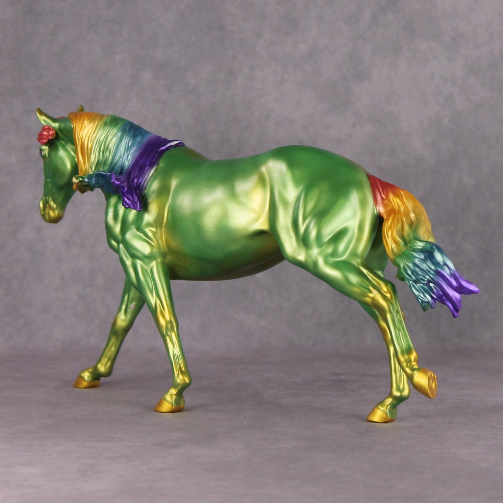 Moving Target OOAK Deco Green &amp; Rainbow Remington By Erin Corbett Black Friday Surprise Random Drops