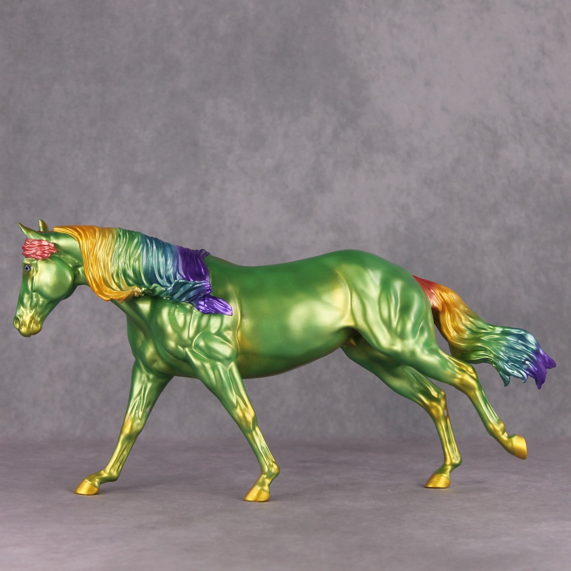 Moving Target OOAK Deco Green &amp; Rainbow Remington By Erin Corbett Black Friday Surprise Random Drops