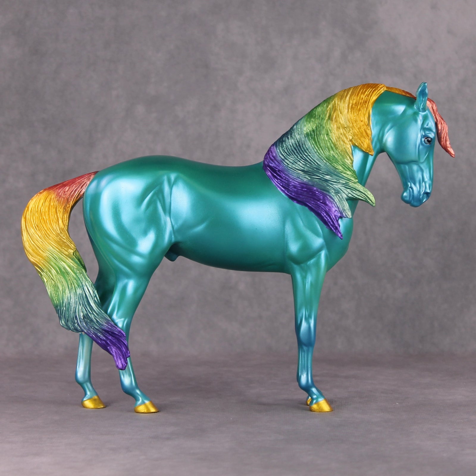 Deadline Schmedline OOAK Deco Rainbow Teal Blue Windswept Andalusian By Erin Corbett Black Friday Surprise Random Drops