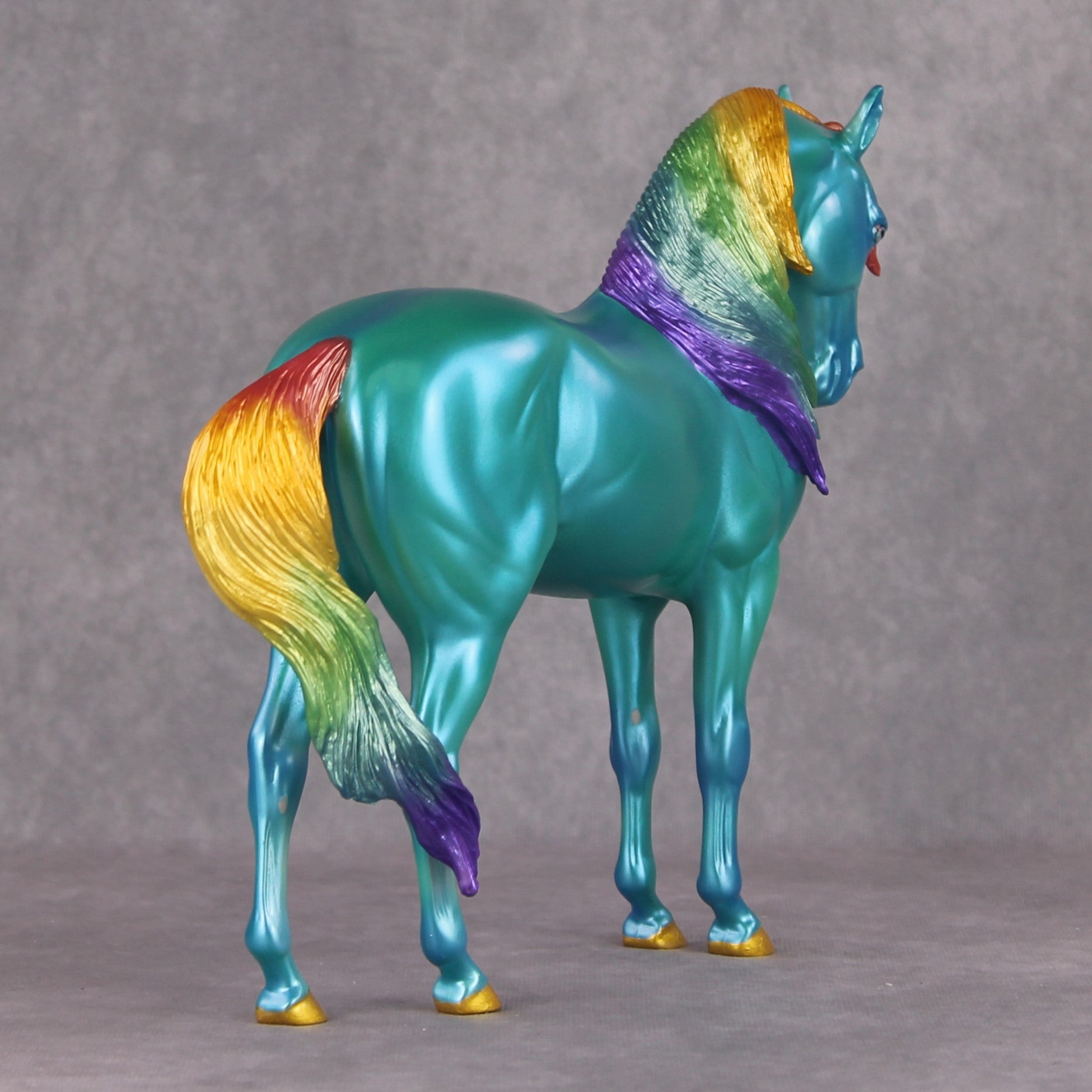 Deadline Schmedline OOAK Deco Rainbow Teal Blue Windswept Andalusian By Erin Corbett Black Friday Surprise Random Drops