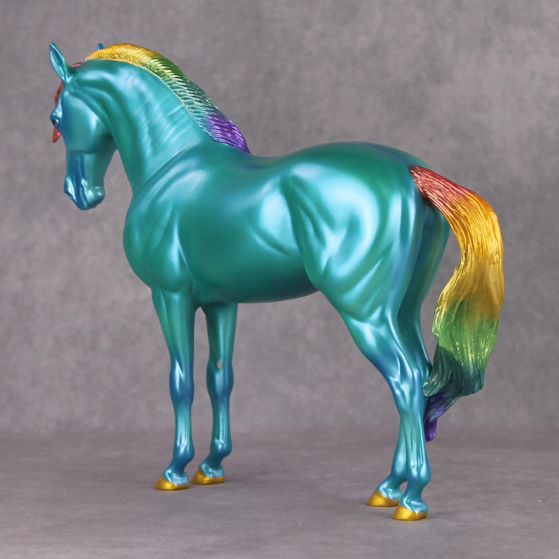 Deadline Schmedline OOAK Deco Rainbow Teal Blue Windswept Andalusian By Erin Corbett Black Friday Surprise Random Drops