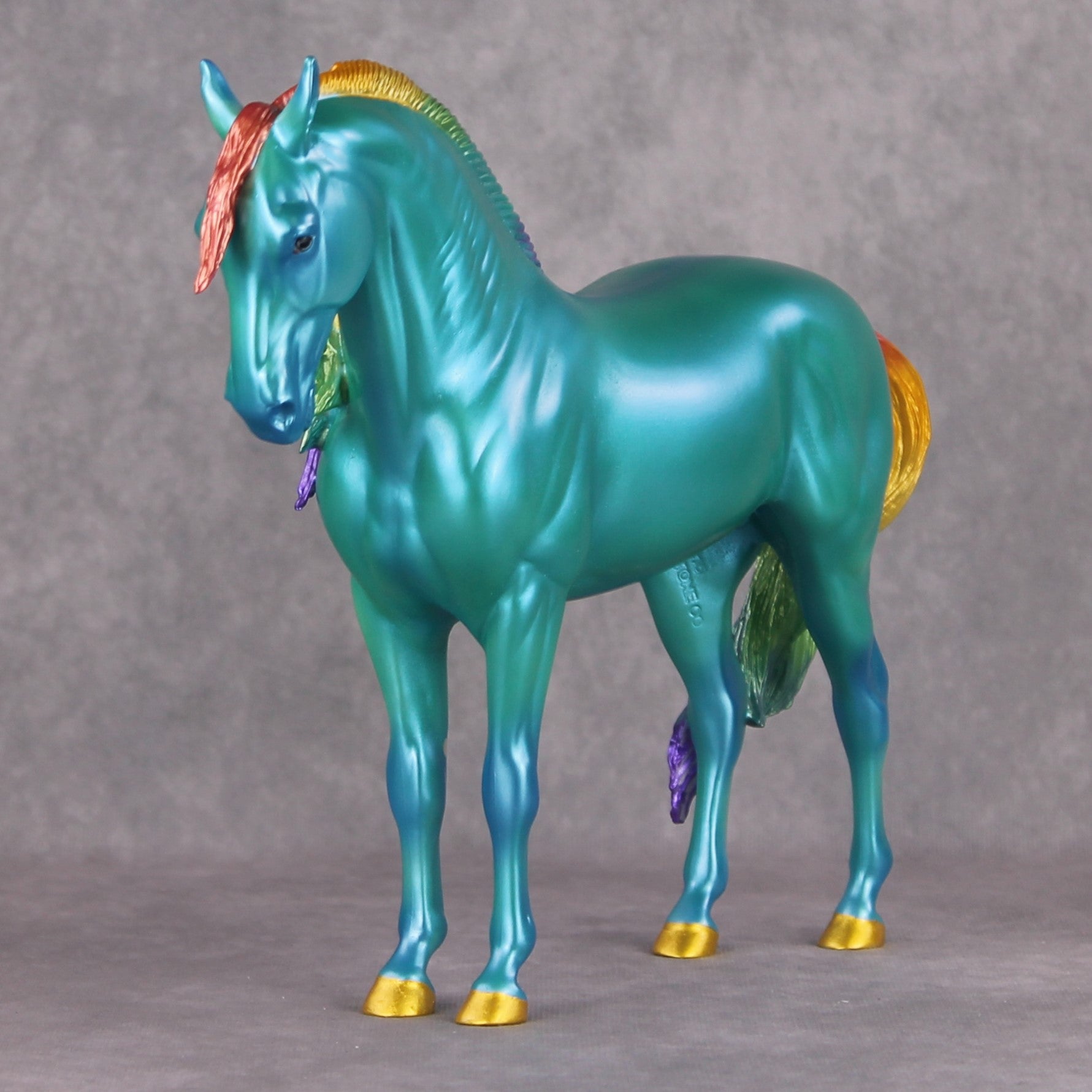 Deadline Schmedline OOAK Deco Rainbow Teal Blue Windswept Andalusian By Erin Corbett Black Friday Surprise Random Drops