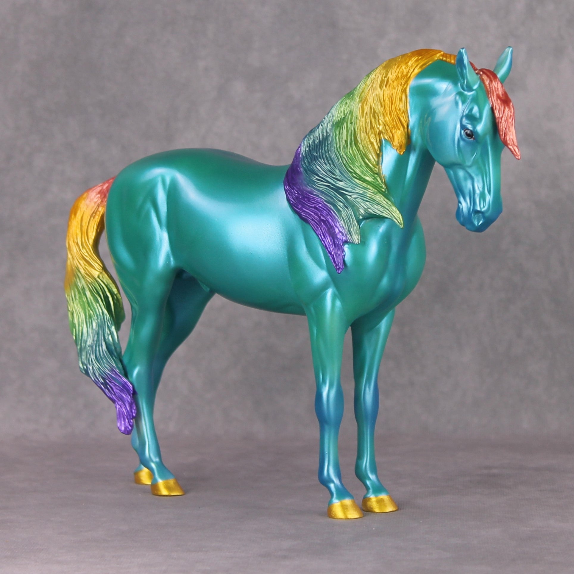 Deadline Schmedline OOAK Deco Rainbow Teal Blue Windswept Andalusian By Erin Corbett Black Friday Surprise Random Drops