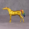 The Cat Eyes OOAK Gold with Rainbow Mane &amp; Tail Arabian Chip By Erin Corbett and Jess Hamill HS24