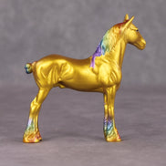 Don't Get Sad, Get Even OOAK Gold with Rainbow Mane & Tail Draft Chip By Erin Corbett and Jess Hamill HS24