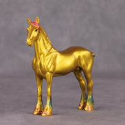Don't Get Sad, Get Even OOAK Gold with Rainbow Mane & Tail Draft Chip By Erin Corbett and Jess Hamill HS24