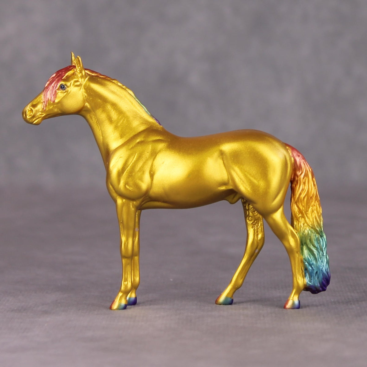 What People Want OOAK Gold with Rainbow Mane & Tail Andalusian Chip By Erin Corbett and Jess Hamill HS24