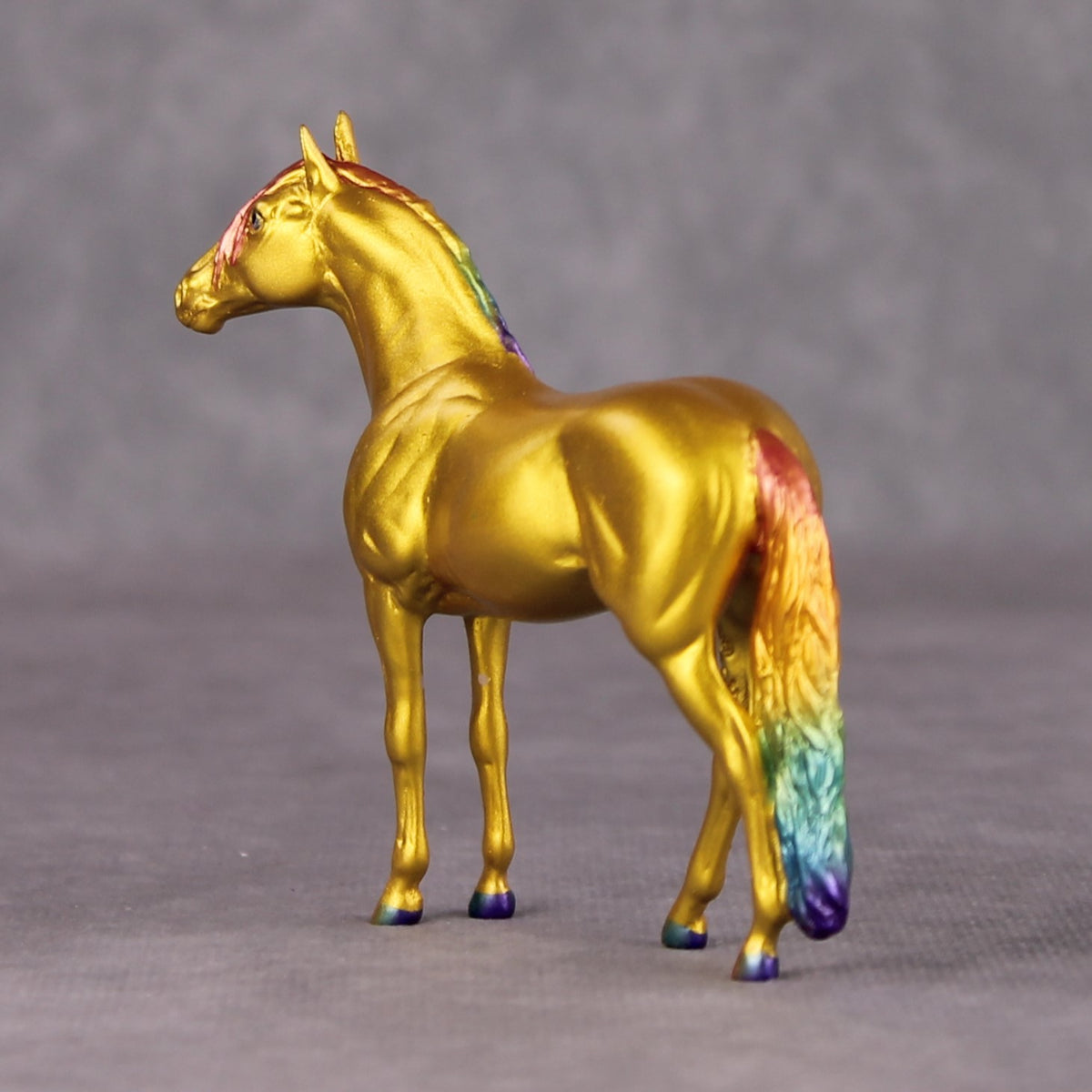 What People Want OOAK Gold with Rainbow Mane & Tail Andalusian Chip By Erin Corbett and Jess Hamill HS24