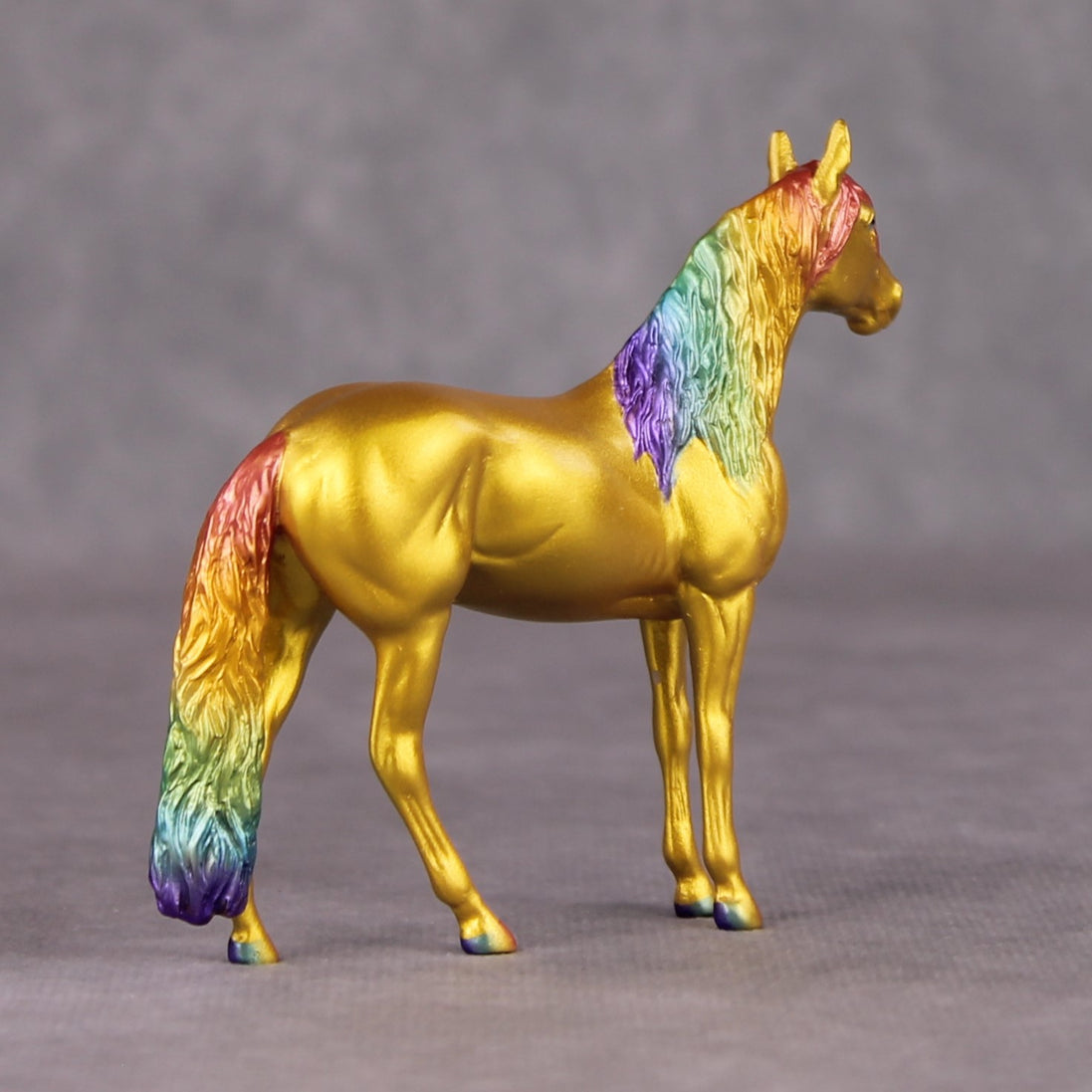 What People Want OOAK Gold with Rainbow Mane & Tail Andalusian Chip By Erin Corbett and Jess Hamill HS24