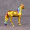 What People Want OOAK Gold with Rainbow Mane &amp; Tail Andalusian Chip By Erin Corbett and Jess Hamill HS24