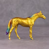 Cold Hard Proof OOAK Gold with Rainbow Mane &amp; Tail Thoroughbred Chip By Erin Corbett &amp; Jess Hamill HS24