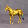 Cold Hard Proof OOAK Gold with Rainbow Mane &amp; Tail Thoroughbred Chip By Erin Corbett &amp; Jess Hamill HS24