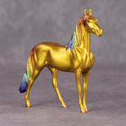 How It Ends OOAK Gold with Rainbow Mane & Tail Morgan Chip By Erin Corbett and Jess Hamill HS24
