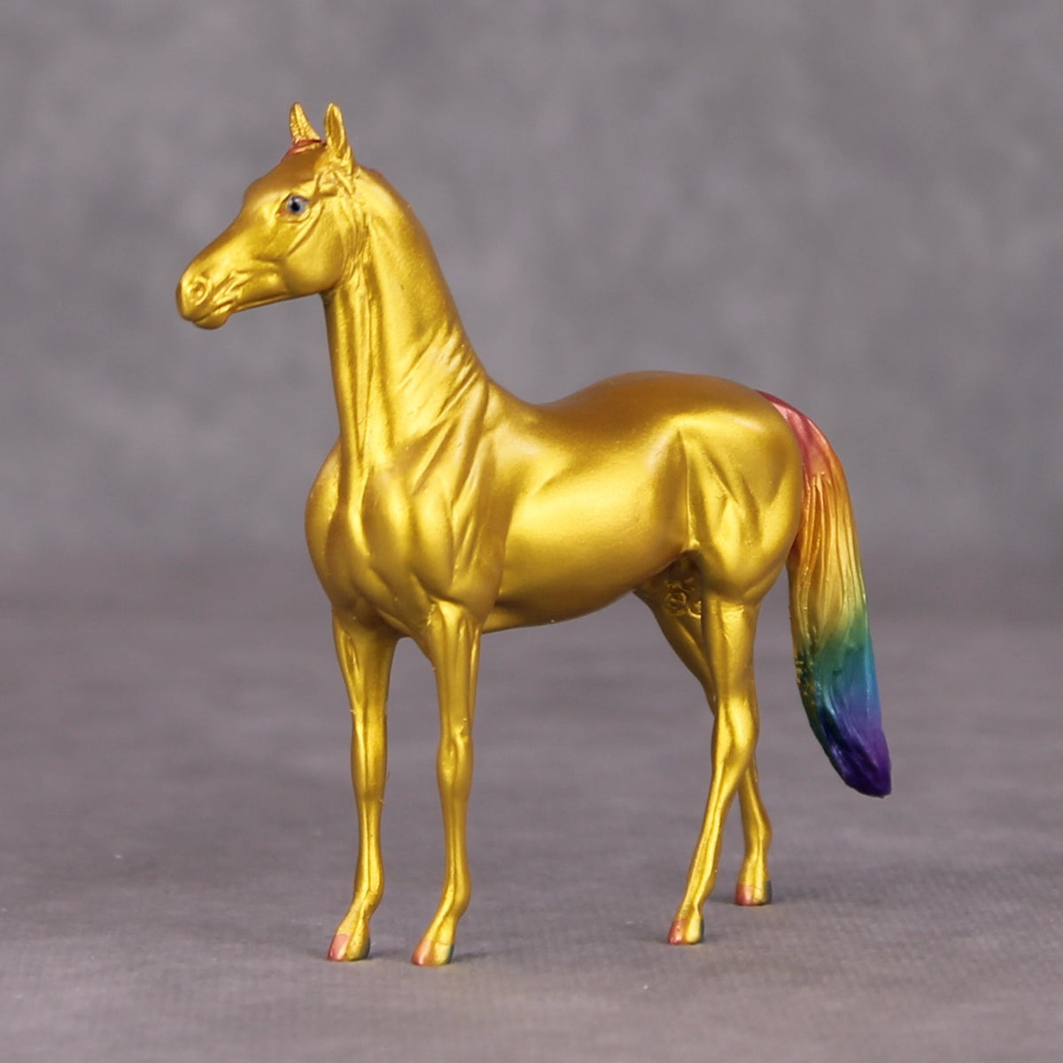 How It Ends OOAK Gold with Rainbow Mane & Tail Morgan Chip By Erin Corbett and Jess Hamill HS24