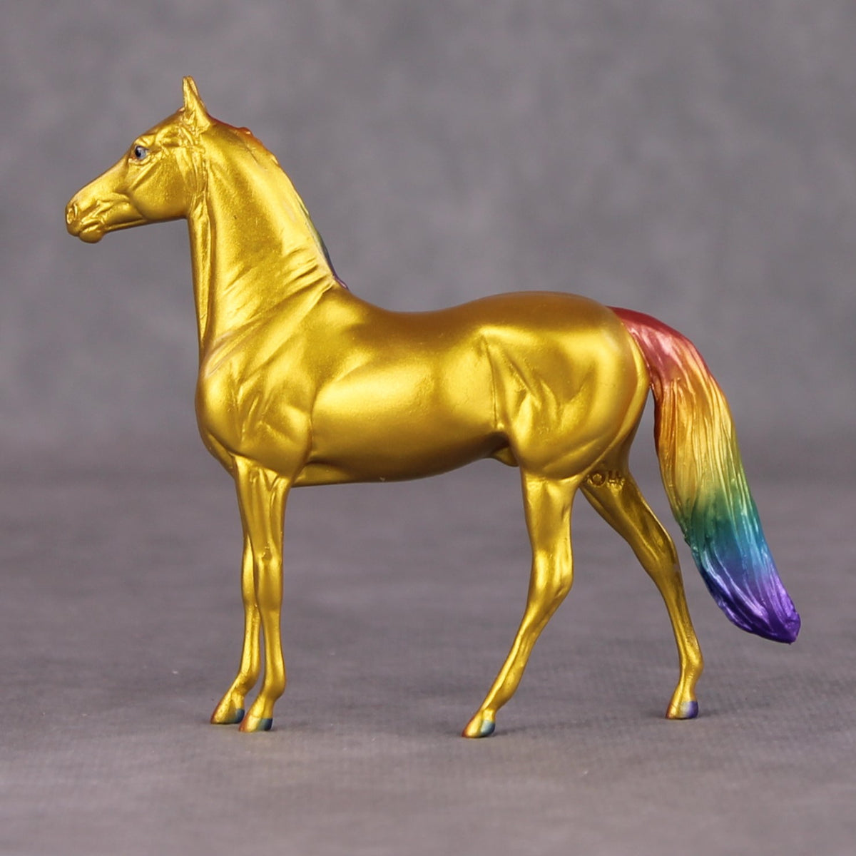 How It Ends OOAK Gold with Rainbow Mane & Tail Morgan Chip By Erin Corbett and Jess Hamill HS24