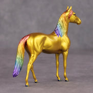 How It Ends OOAK Gold with Rainbow Mane & Tail Morgan Chip By Erin Corbett and Jess Hamill HS24
