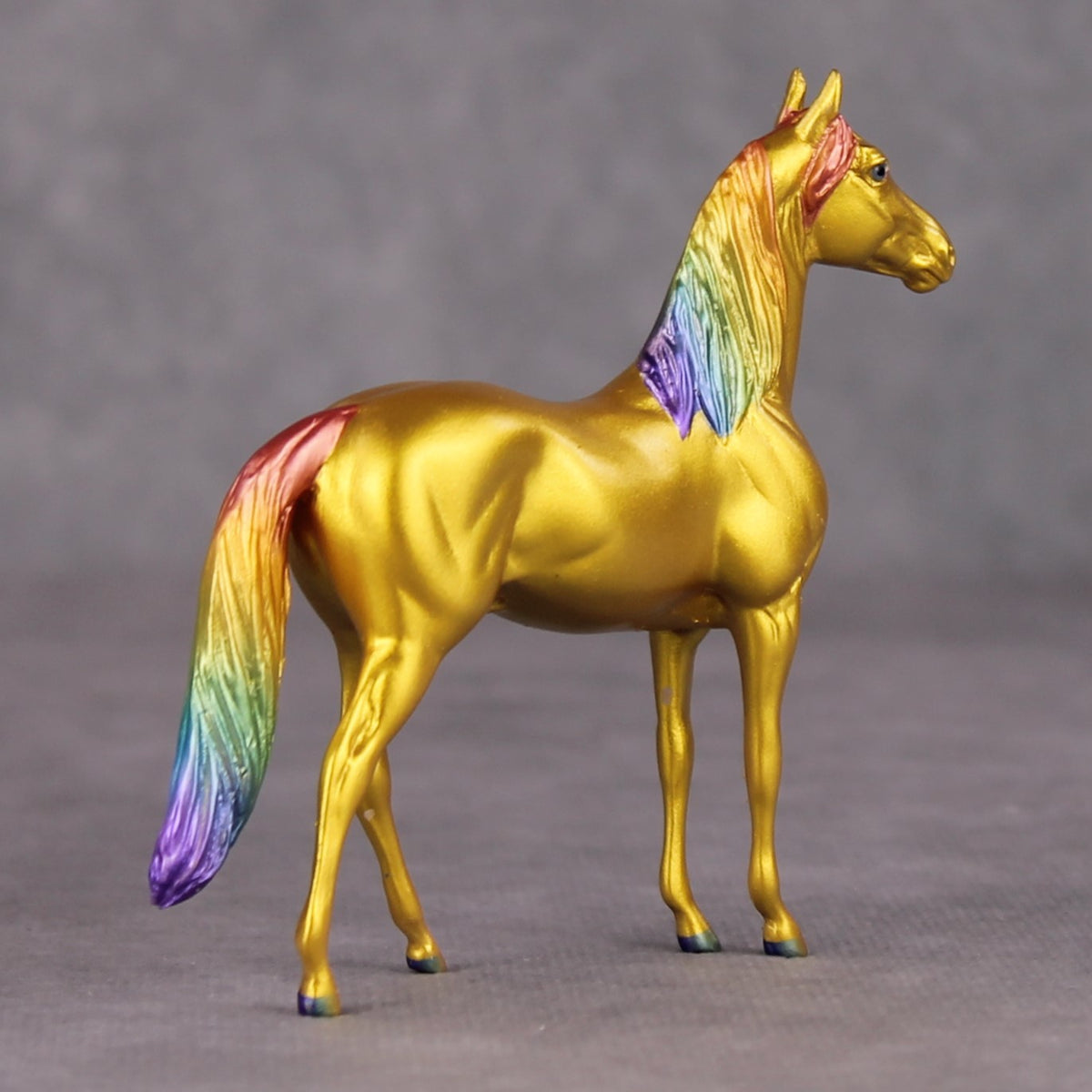 How It Ends OOAK Gold with Rainbow Mane & Tail Morgan Chip By Erin Corbett and Jess Hamill HS24