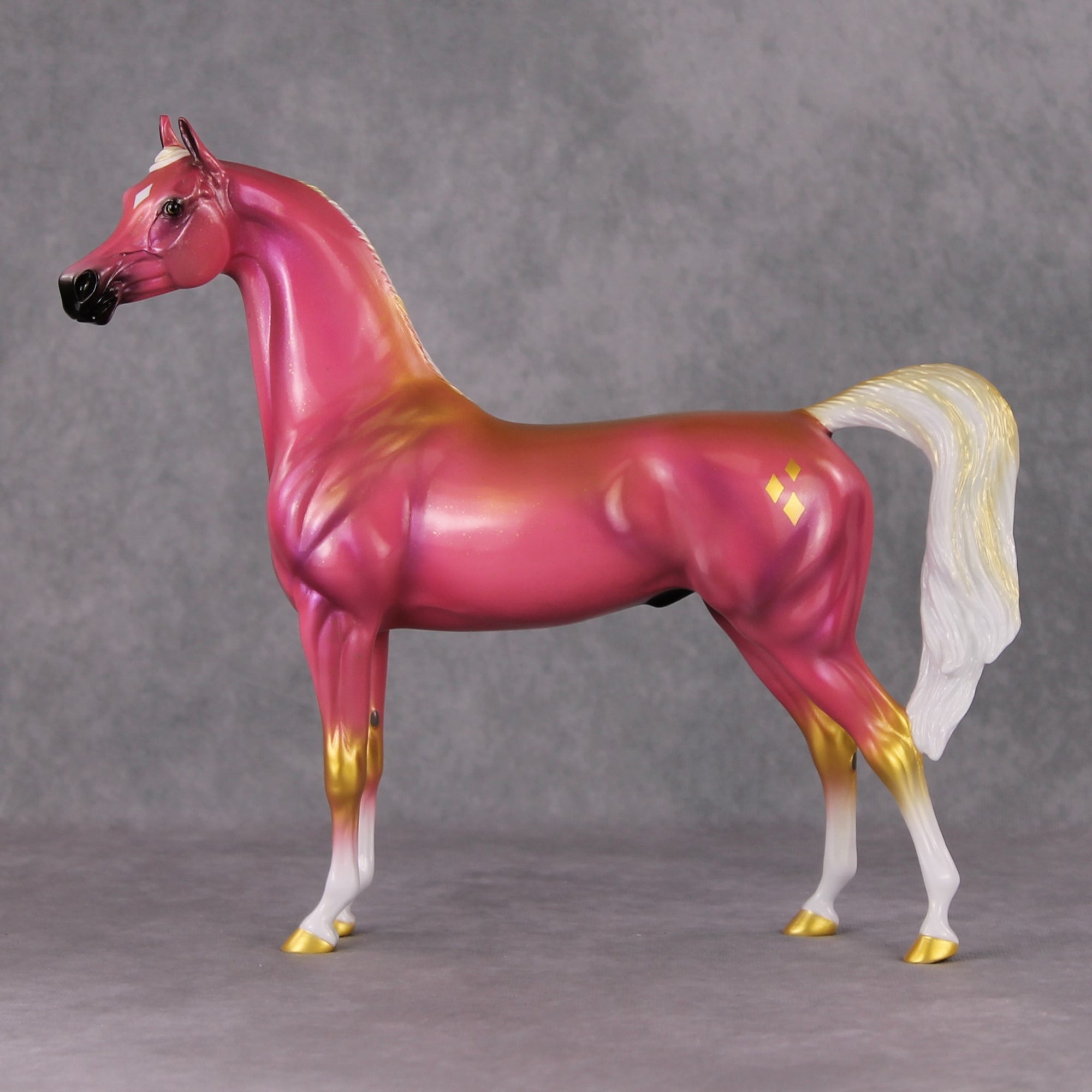 Sparkle Magic LE-9 Pink &amp; Gold Arab Stallion Painted By Angela Marleau Holiday Sale Run HS24