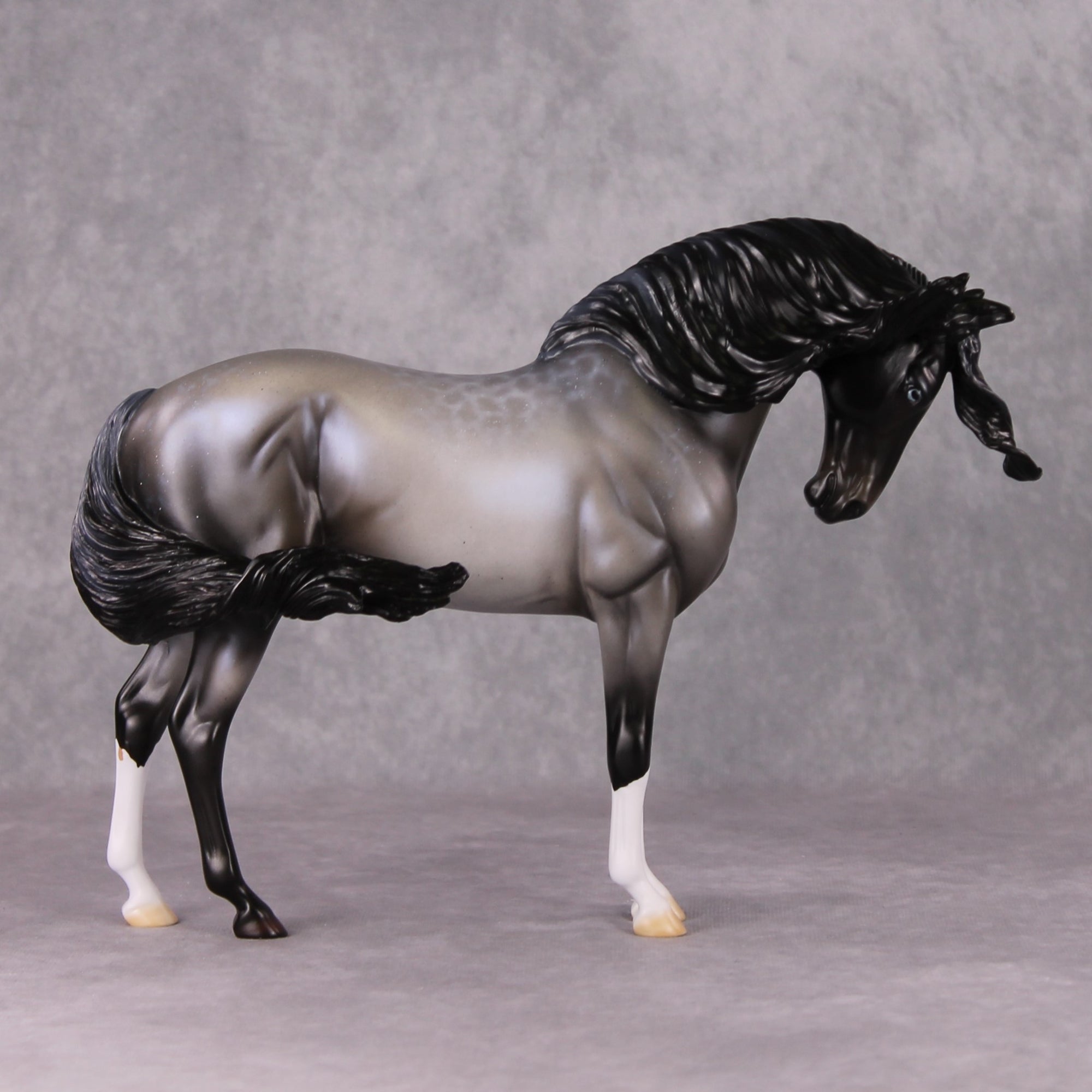 Winter Wizard LE-5 Pearly Blue Roan with Lacing Extreme Custom Andalusian by Ellen Robbins Holiday Sale Run HS24