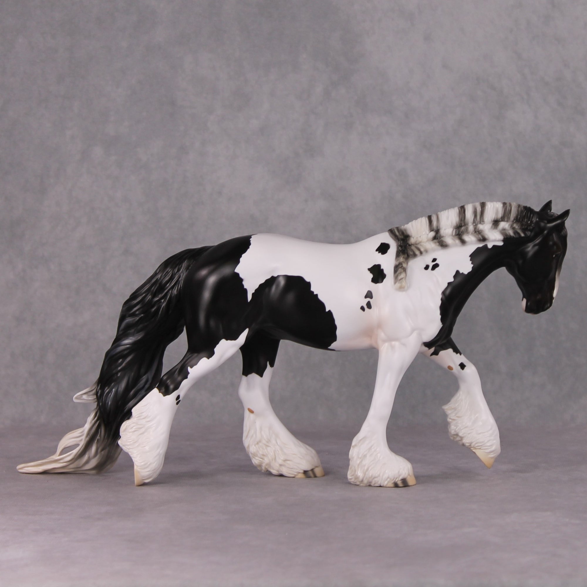 Hyperborea LE-10 Black Tobiano W/ Braided Mane &amp; Forelock Irish Cob By Jess Hamill Holiday Sale Run HS24