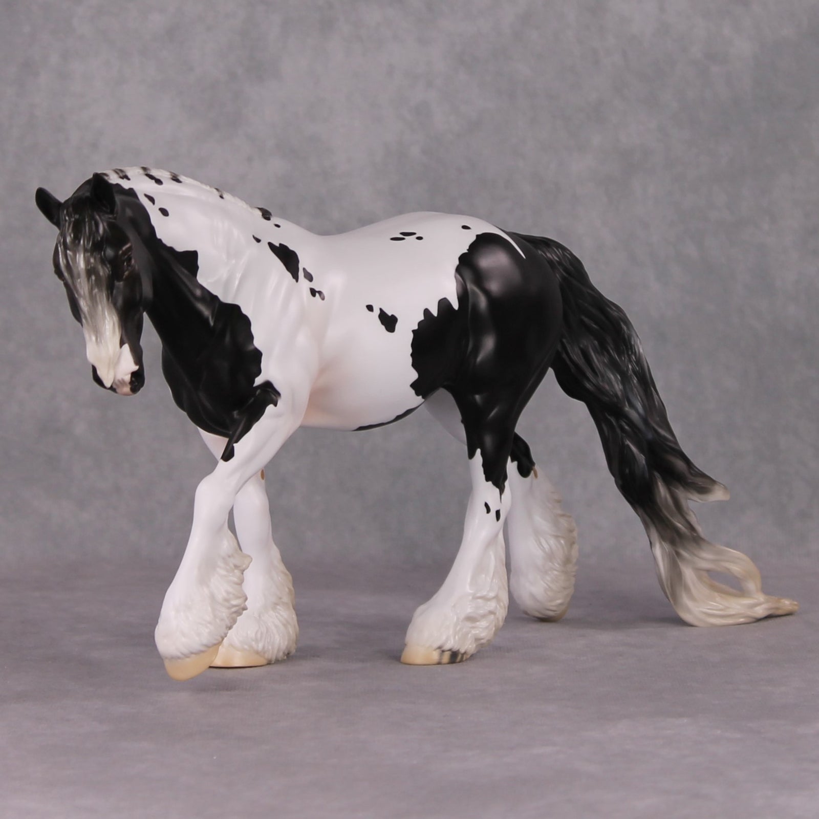 Hyperborea LE-10 Black Tobiano W/ Braided Mane & Forelock Irish Cob By Jess Hamill Holiday Sale Run HS24