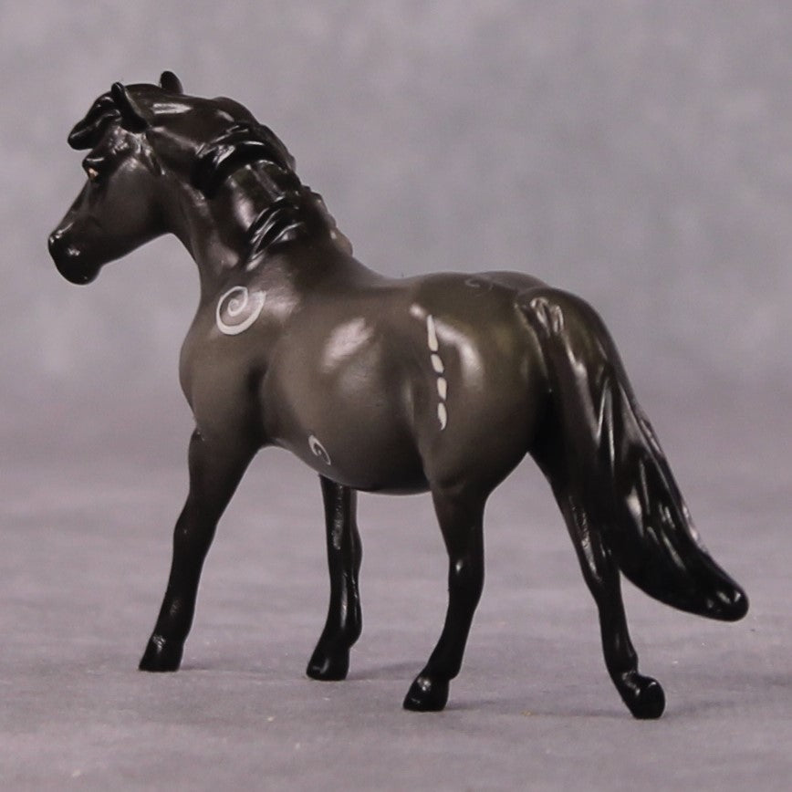 “National Take A Walk in a Park Day” Rock Chips: OOAK Pony Chip based on Snail Fossil by Ellen Robbins