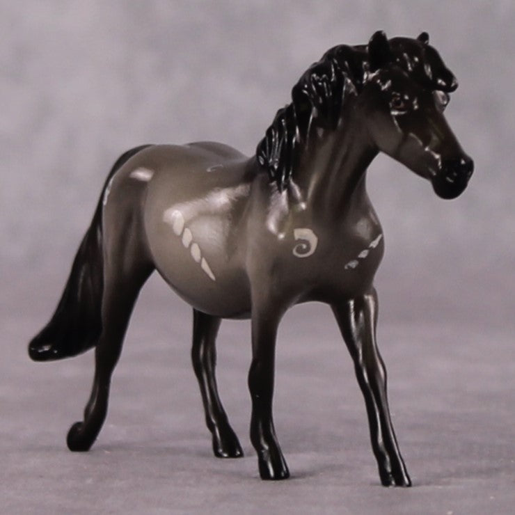 “National Take A Walk in a Park Day” Rock Chips: OOAK Pony Chip based on Snail Fossil by Ellen Robbins