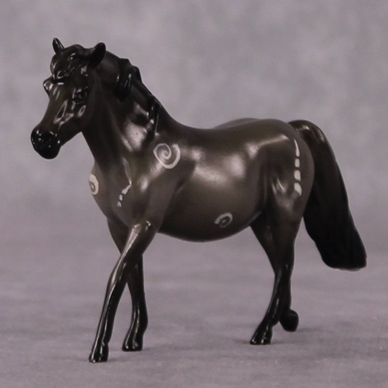 “National Take A Walk in a Park Day” Rock Chips: OOAK Pony Chip based on Snail Fossil by Ellen Robbins