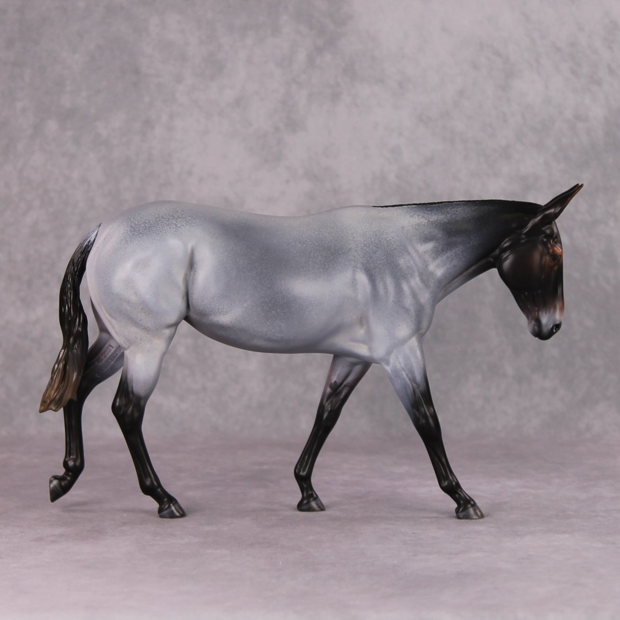 Excited Dolphin Noises OOAK Blue Roan Mule By Amanda Brock Best Offers 12/10/24