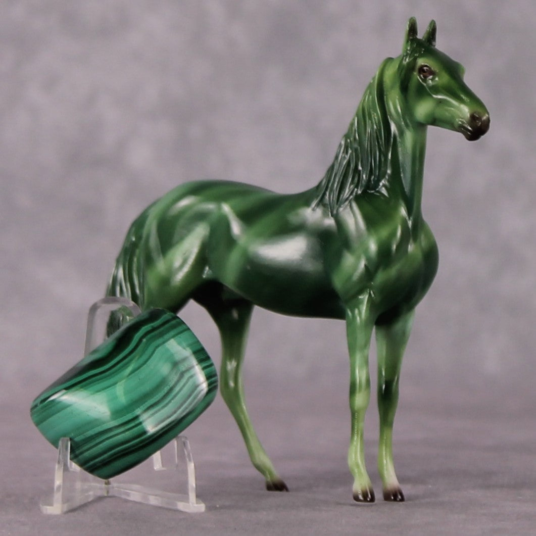 “National Take A Walk in a Park Day” Rock Chips: OOAK Morgan Chip based on Malachite by Ellen Robbins