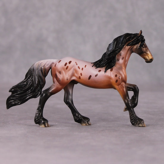 Interrupting Raisin LE-4 Red Roan Appaloosa Friesian Chip By Dawn Quick HS24