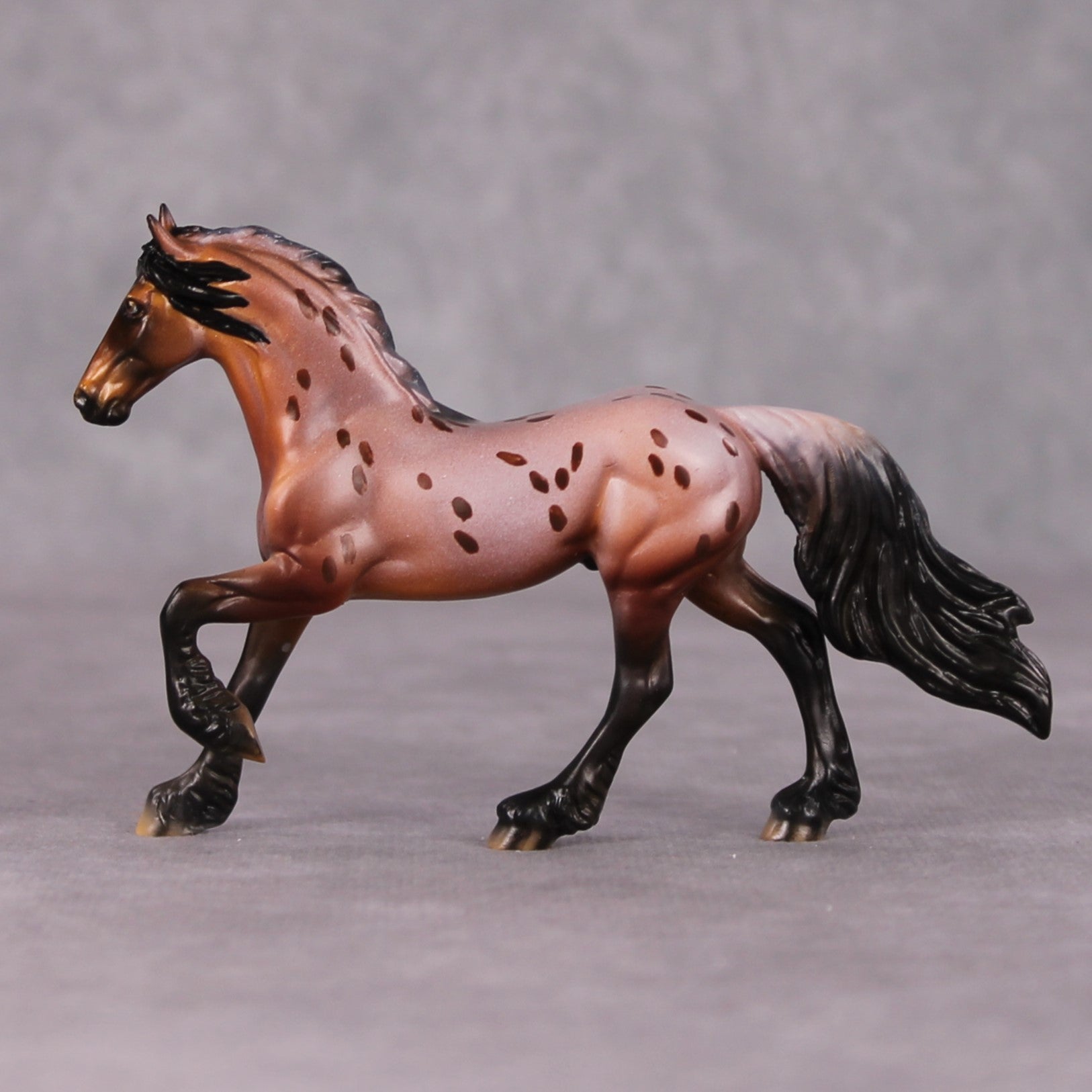 Interrupting Raisin LE-4 Red Roan Appaloosa Friesian Chip By Dawn Quick HS24