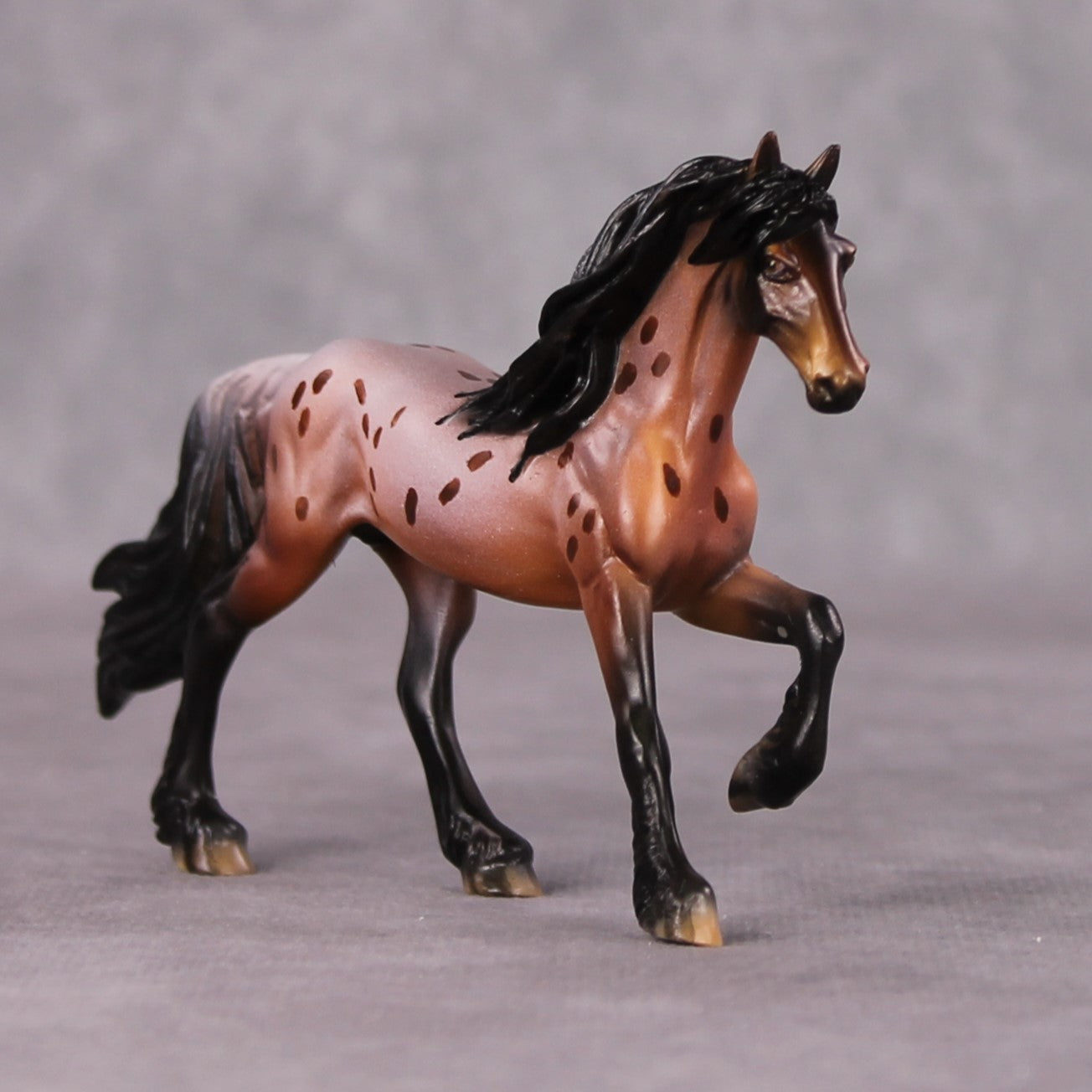 Interrupting Raisin LE-4 Red Roan Appaloosa Friesian Chip By Dawn Quick HS24