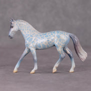 Snowflake Safari OOAK Deco Blue Snowflake & Giraffe Patterned Custom Warmblood Chip By Jess Hamill HS24 MHP Auction