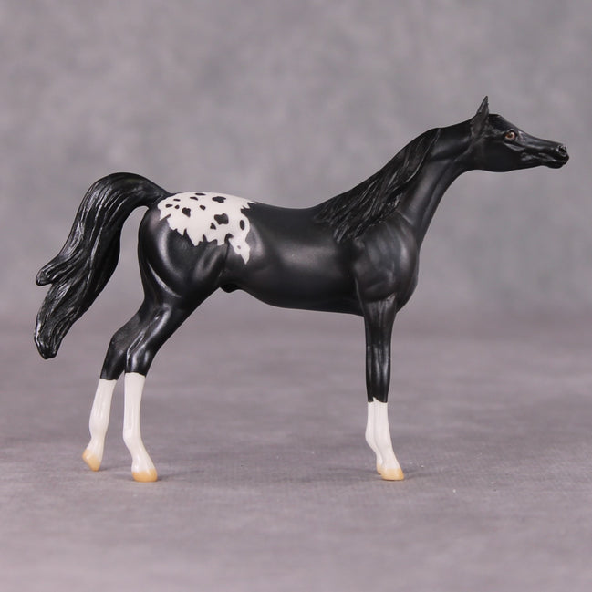 Hematite OOAK Pearl Grey Appaloosa Arabian Chip By Jamie Adamson HS24
