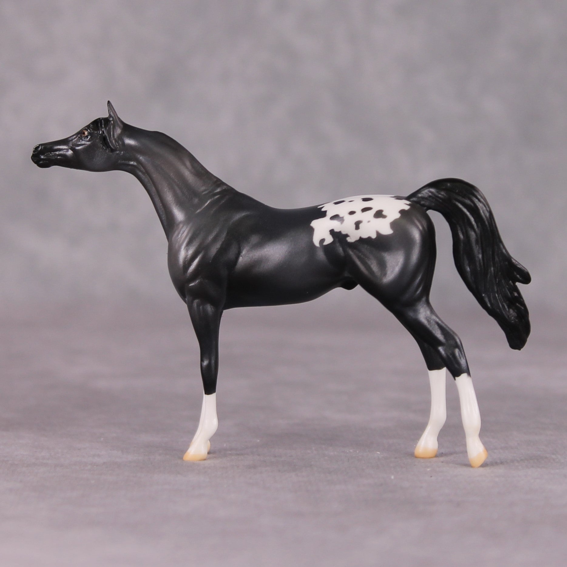 Hematite OOAK Pearl Grey Appaloosa Arabian Chip By Jamie Adamson HS24