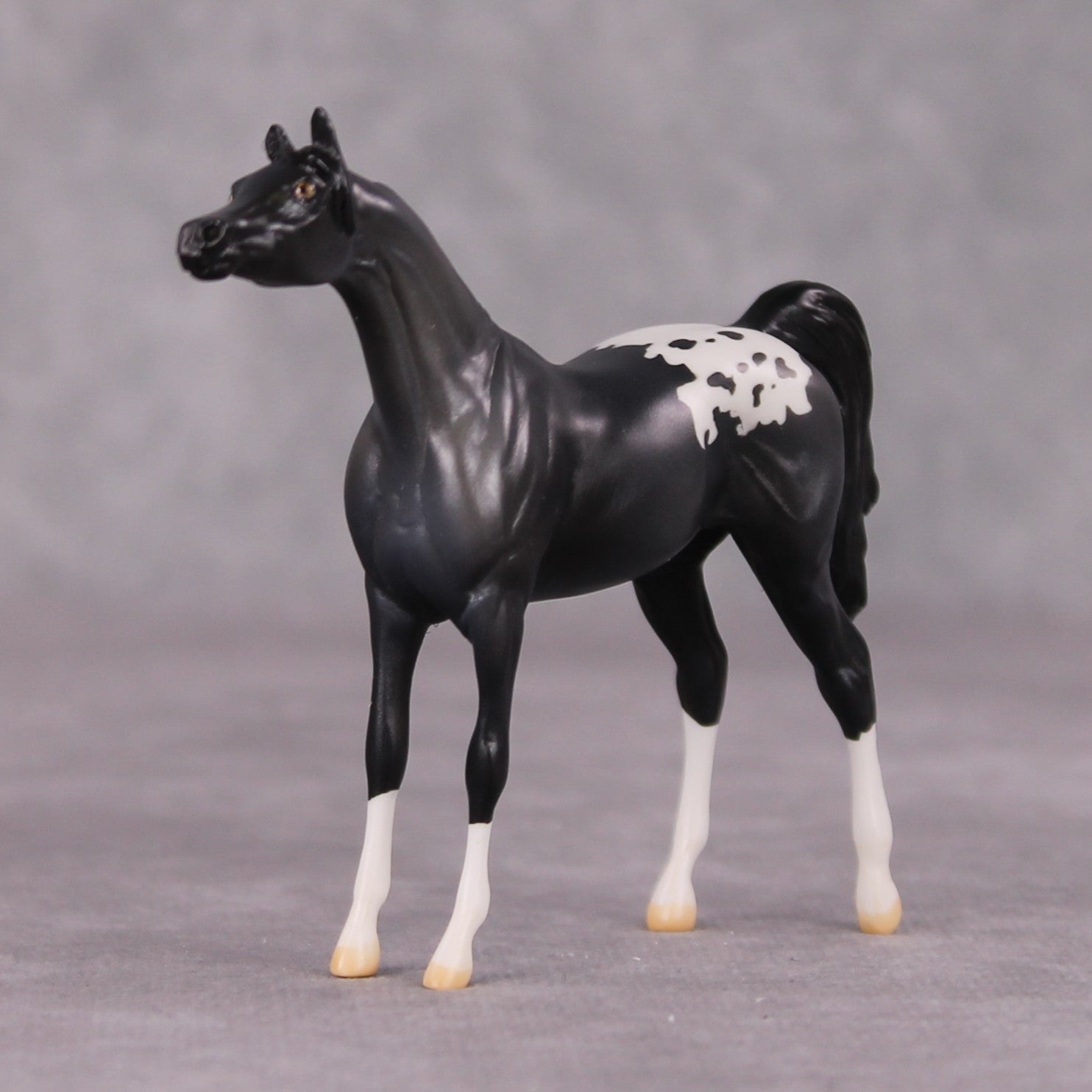 Hematite OOAK Pearl Grey Appaloosa Arabian Chip By Jamie Adamson HS24
