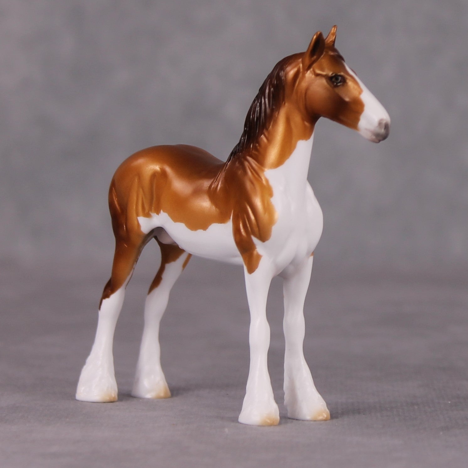 Mini Buck LE-3 Dappled Chestnut Splash Overo Draft Chip By Ellen Robbins Call of the Wild CL24 - St Bernard/Scotch Shepherd