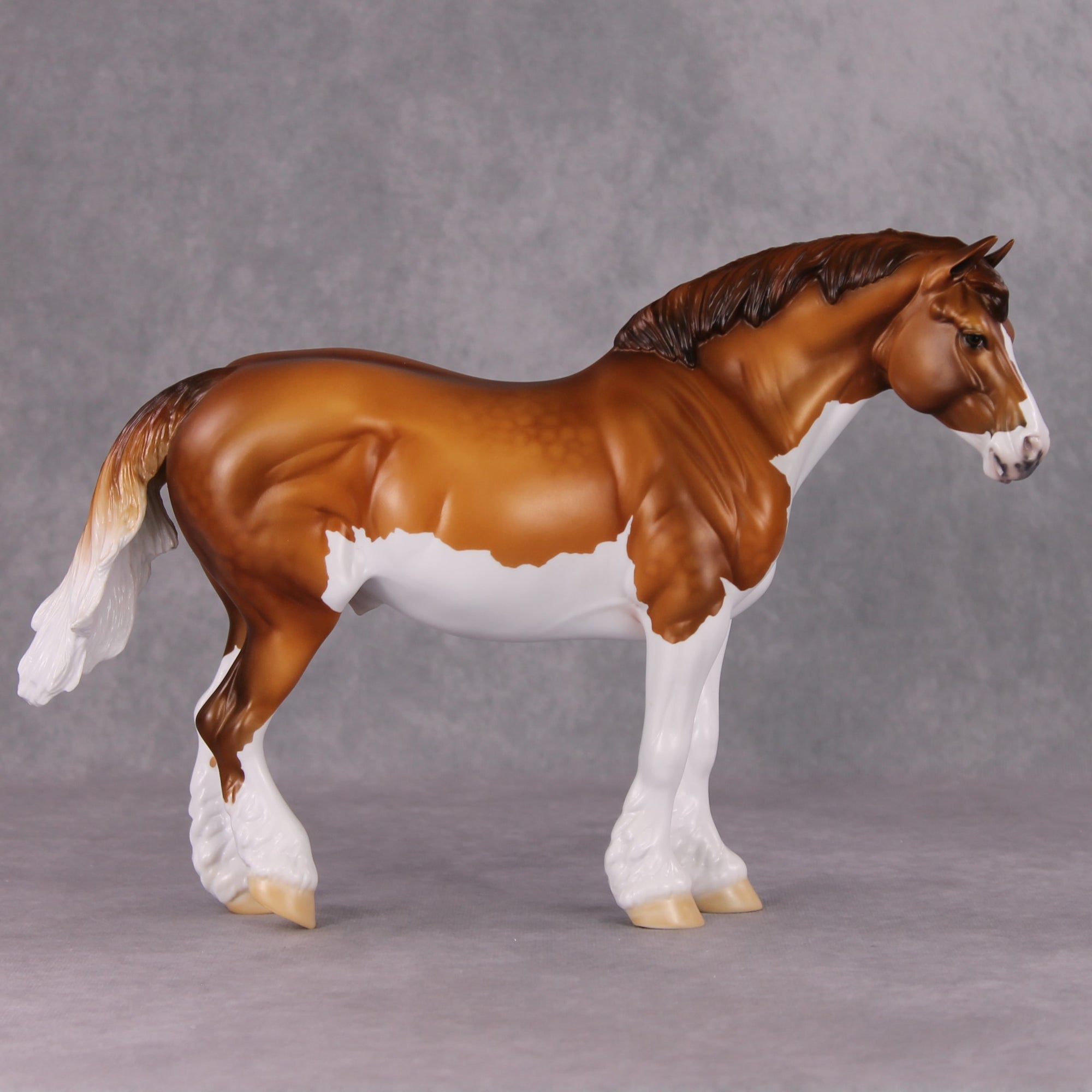 Buck LE-23 Chestnut Splash Overo Custom Heavy Draft Painted By Ellen Robbins - Call of the Wild CL24