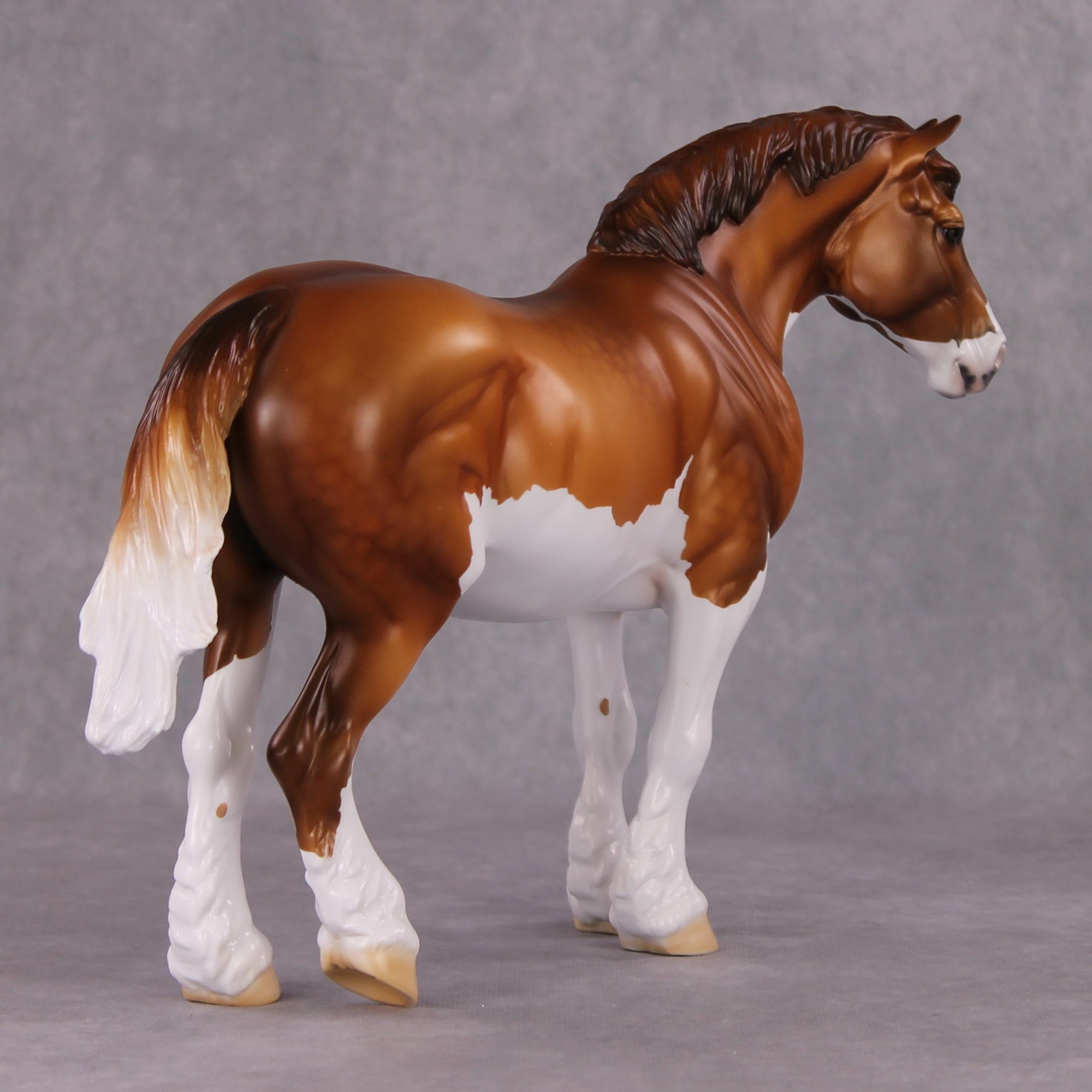 Buck LE-23 Chestnut Splash Overo Custom Heavy Draft Painted By Ellen Robbins - Call of the Wild CL24