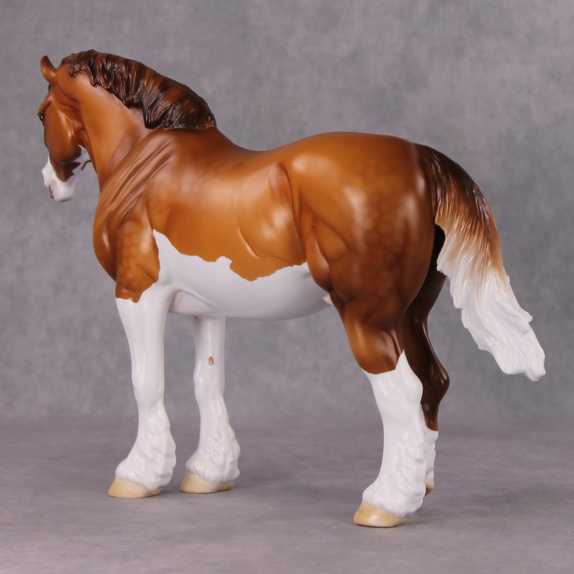 Buck LE-23 Chestnut Splash Overo Custom Heavy Draft Painted By Ellen Robbins - Call of the Wild CL24