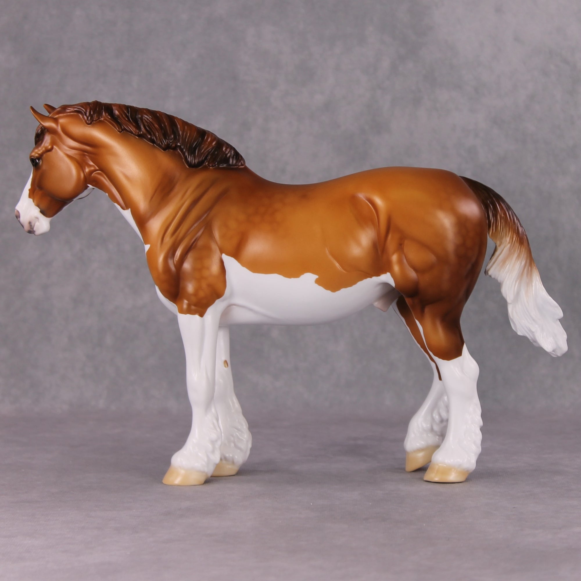 Buck LE-23 Chestnut Splash Overo Custom Heavy Draft Painted By Ellen Robbins - Call of the Wild CL24