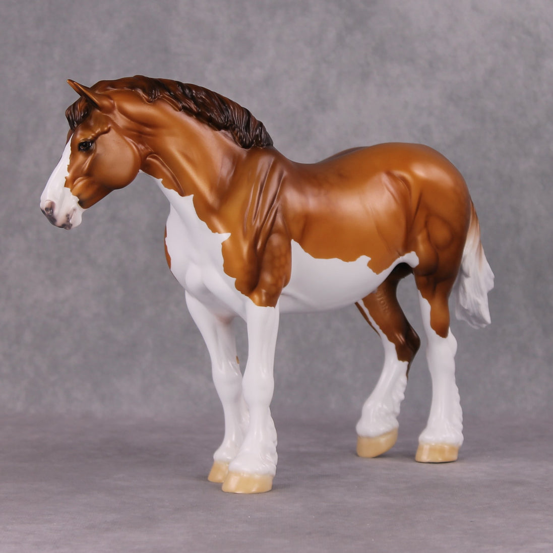 Buck LE-23 Chestnut Splash Overo Custom Heavy Draft Painted By Ellen Robbins - Call of the Wild CL24
