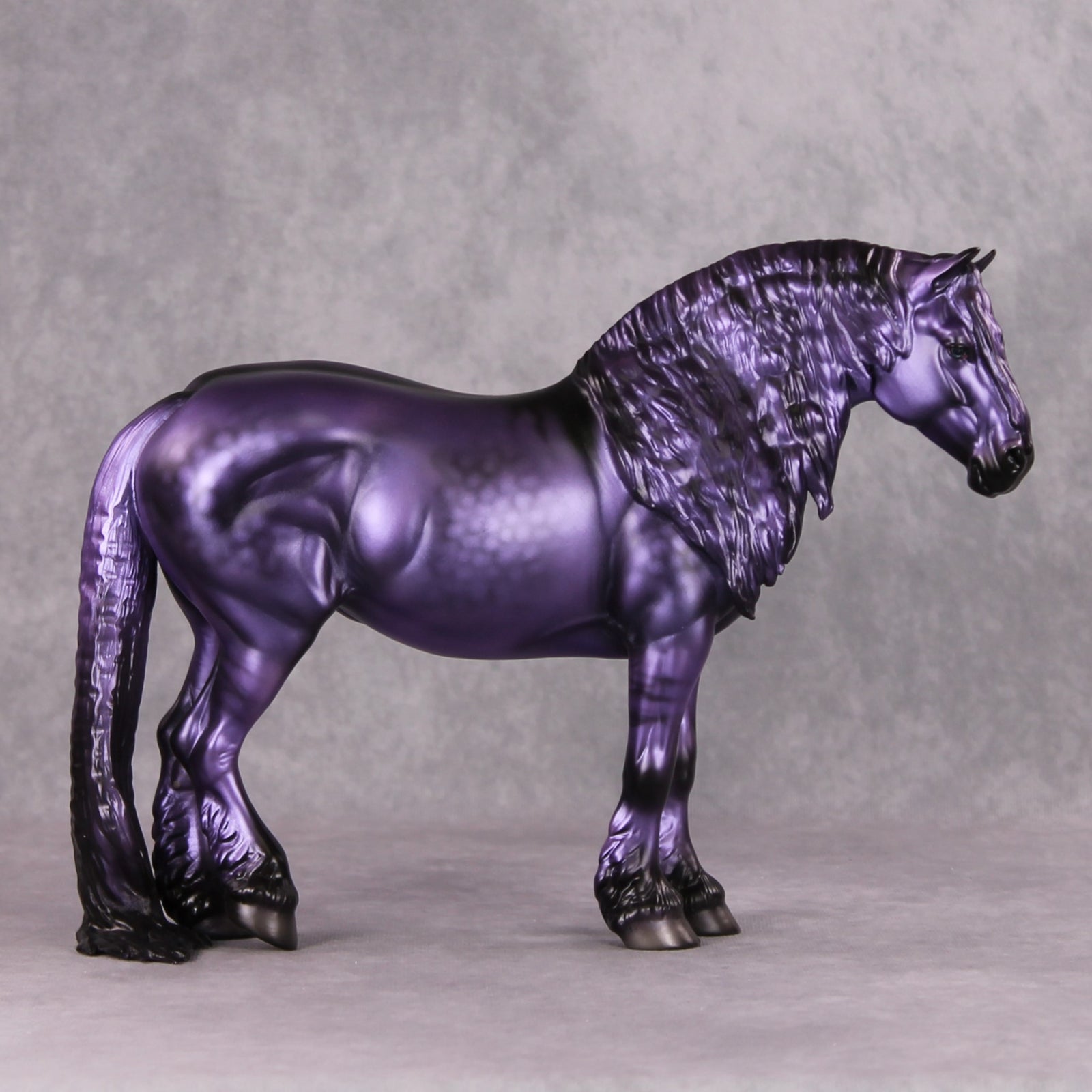 Nora OOAK Meallic Dappled Purple Dun Deco Heavy Draft By Angela Marleau HS24 MHP Auction Piece
