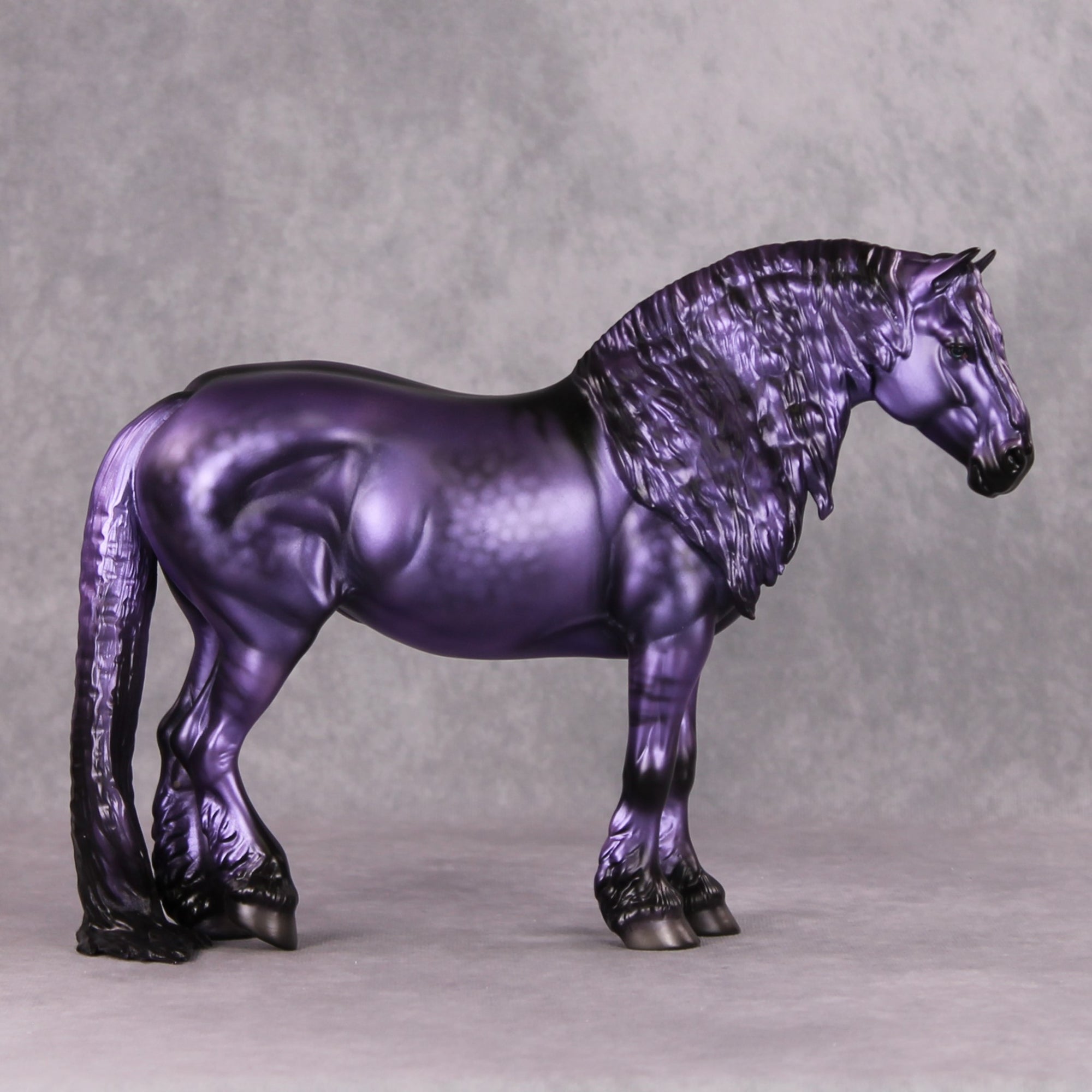 Nora OOAK Meallic Dappled Purple Dun Deco Heavy Draft By Angela Marleau HS24 MHP Auction Piece