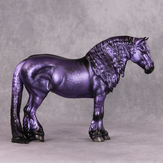 Nora OOAK Meallic Dappled Purple Dun Deco Heavy Draft By Angela Marleau HS24 MHP Auction Piece
