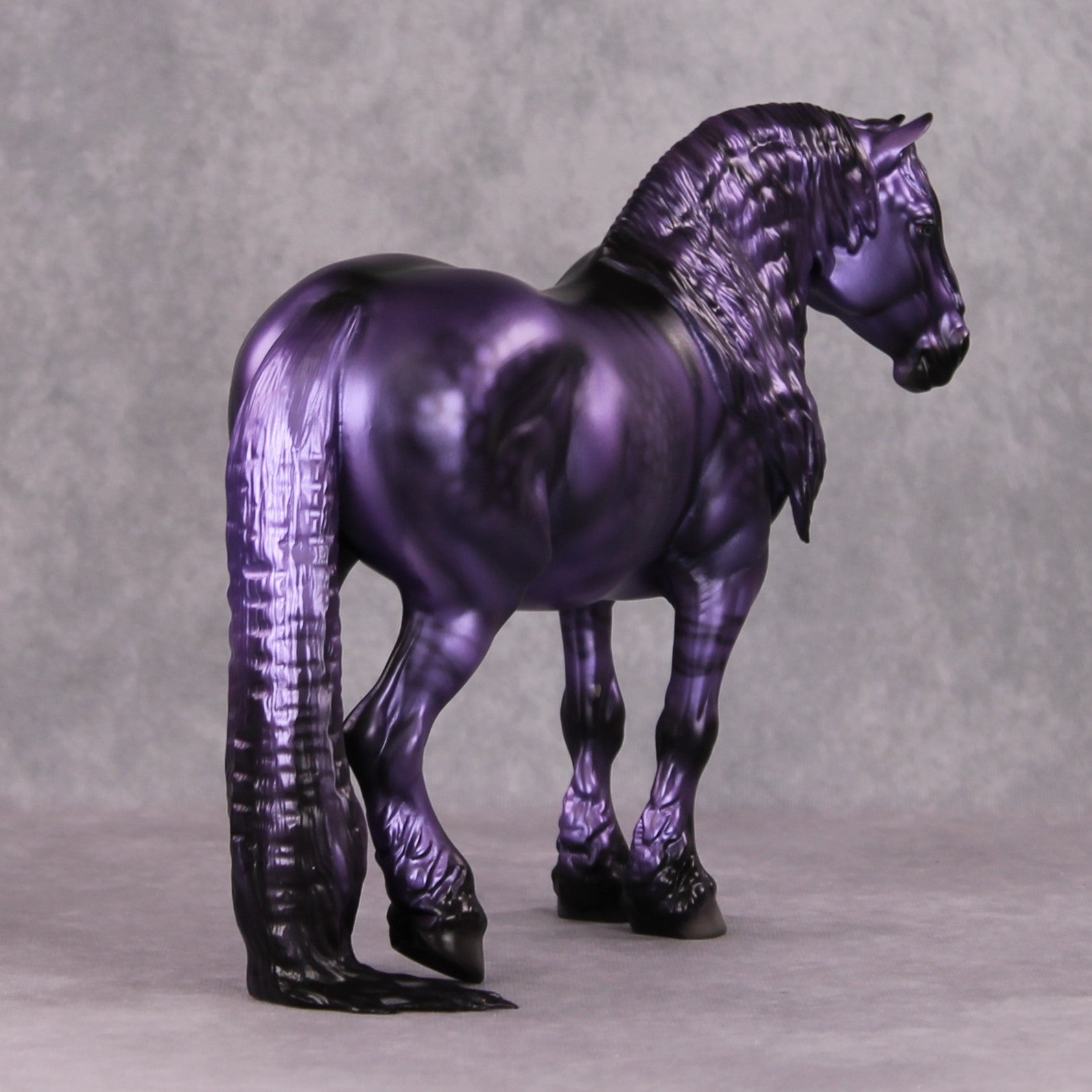 Nora OOAK Meallic Dappled Purple Dun Deco Heavy Draft By Angela Marleau HS24 MHP Auction Piece