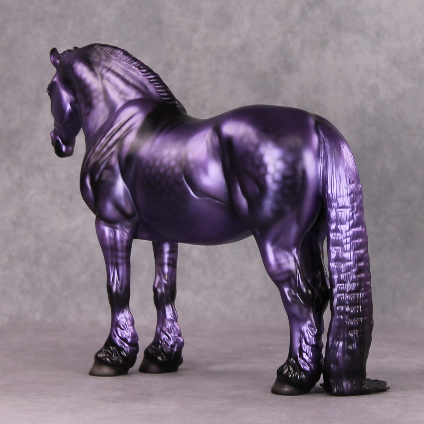 Nora OOAK Meallic Dappled Purple Dun Deco Heavy Draft By Angela Marleau HS24 MHP Auction Piece